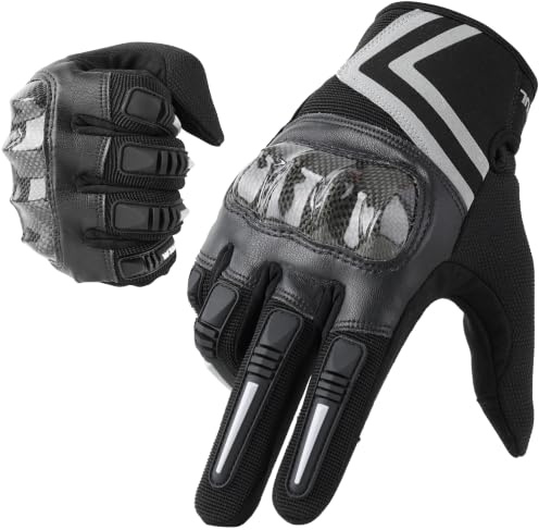 WTACTFUL Lightweight Motorcycle Gloves for Men Women Touchscreen Summer | Carbon Knuckle Protection, Breathable & Anti-Slip for Motorbike Dirt Bike Cycling Motocross MTB ATV Cruising Casual
