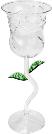 KOCKSHION Verre à Vin Forme de Rose Coloré Transparent Verre à Cocktail Goblet pour Bar Décoration pour et Mariages