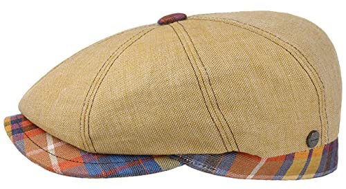 LIERYS City Bic Leinen Flatcap Damen Herren Made in Italy Schiebermütze mit Leinenfutter Frühjahr Sommer beige 59 cm