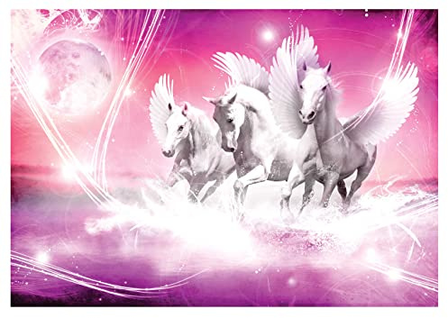 Forwall Vlies Fototapete, Einhorn, 368x254cm | Fototapeten - Tapeten - für Wohnzimmer Schlafzimmer - Vliestapete Wandtapete Tapete 3D Effekt- inkl. Kleister
