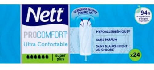 Nett Tampons super plus sans applicateur - La boîte de 24