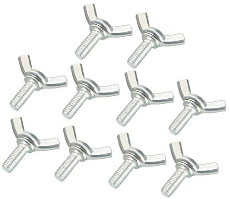 uxcell Butterfly Wing Thumb Hand Screws Bolts M5x12mm 0.8mm Pitch Carbon Steel 10pcs