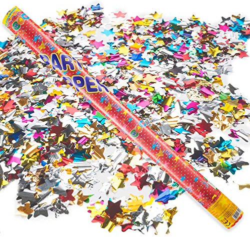GOODS+GADGETS Konfetti-Kanone Konfetti-Shooter Party Popper Konfettikanone - XXL 100 cm - Bunt - 1 Stück