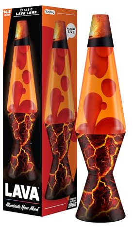 The Original Lava® Lamp - 14.5 Volcanic Crags - Classic Liquid Motion Lamp - Red Wax and Orange Liquid - #2078 (Amazon Exclusive)