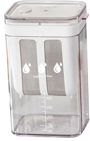 MagiDeal Joghurt Sieb Maker Joghurt Sieb, 1100ml Wiederverwendbar BPA Freies Yogurt DIY Maker mit Feinmaschigem Beutel und Deckel auslaufsicherer Saftfilter FrischkäSebereiter