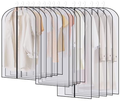 16 Stück Kleidersack Anzug Lang 60 x 120/100/80cm, Kleidersäcke mit Reißverschluss, Transparent kleiderschutzhülle, Kleidersack Kurz für Anzüge, Mäntel, Kleider, Hemden, Aufbewahrung Kleiderhülle