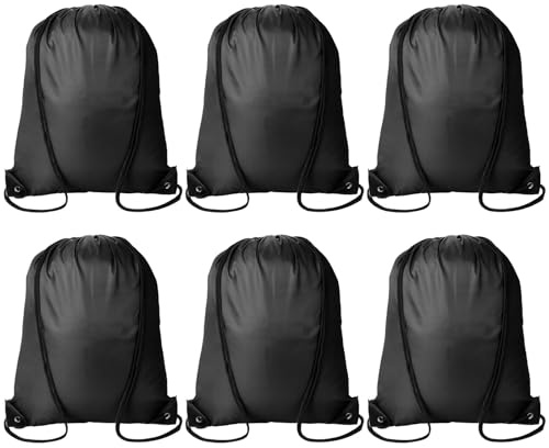 IHLOOTD Turnbeutel Set 6 Stück Drawstring Bag Waterproof Rucksack Beutel mit Kordelzug Sportbeutel Großem Fassungsvermögen DIY Kordelzugbeutel für Kinder, Erwachsener, Sport, Fitness (C)