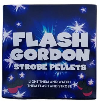 SpektaTek Firework Variety Pack – Crackling Balls, Strobe Pellets, Spinners & Saucers with 4 Ice Fountain Candles (Flash Gordon Strobe Pellets - Contains 9 Pellets)