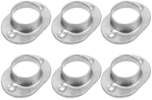 SHINEOFI Post Flange Base Heavy Duty Round Tube Railing Support Bracket Plate for Deck Fence Handrail Mounting 4Pcs Set Zinc Steel 4.13X2.95X2.36In