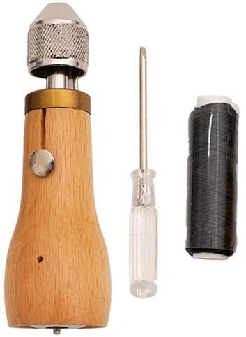 Rdxanc Punzón de costura profesional para reparación de tejidos pesados de cuero, con hilo de coser y destornillador