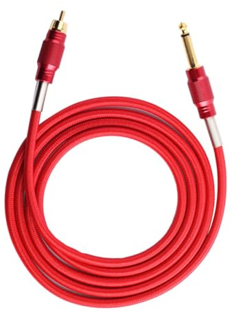 LIFKOME - Cavo a clip RCA intrecciato morbido per macchina con connettore in rame puro, cavo di collegamento flessibile per alimentatore di rete 180 cm