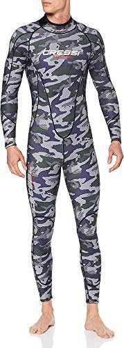 Cressi Men's Summer Man Monopiece Wetsuit 2.5mm Herren Neopren 2.5 mm Taucheranzug, Grau/Grün, 4XL