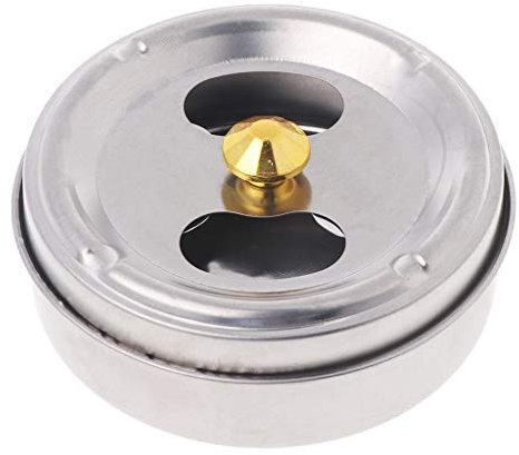 Saiyana Cenicero, cenicero giratorio redondo de acero inoxidable con tapa cerrada para hotel y hogar
