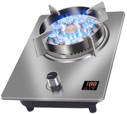 Cuisiniere Gaz - Acier Inoxydable 7,2 KW Gaziniere Gaz - Cuisine Avec Fonction Minuterie Cuisinière À Gaz De Camping, Cuisinières À Gaz De Table Et Encastrées, Taille De Flamme Réglable (Size : NG)