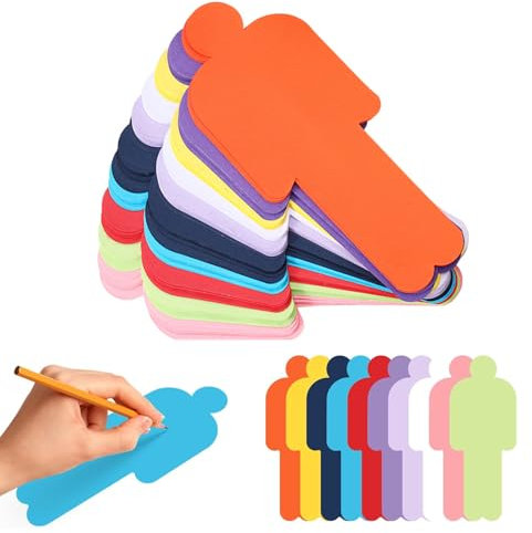 150 Stück Bunt Moderationskarten Set, Moderationskarten Mensch 20 x 8 cm, 10 Farben Präsentationskarten Karteikarten Kärtchen Zum Beschriften für Büro Schule Präsentation Vortrag