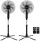 Taylor Swoden Ventilatore a Piantana Potente, Telecomando, 7 Pale Silenzioso Potente, Timer 9H, 3 Velocità & 3 Modalità (Normale/Naturale/Sleep), Oscillazione 80°, Altezza Regolabile, 50W, Nero *2
