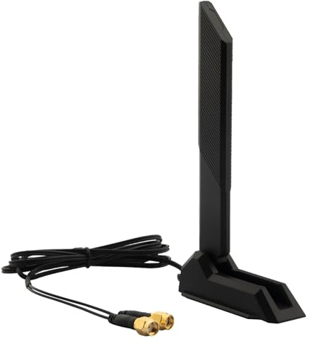Kaunosta WiFi Antenna Replacement WiFi 6 6E Tri-Band 6GHz 5GHz 2.4GHz Magnetic Base External Replacement for PC Desktop Computer Asus Rog Strix Gigabyte Aorus Gaming WiFi Motherboard Card