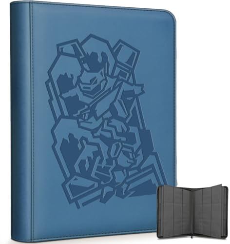 MORINBO Carpeta para tarjetas de intercambio, 9 bolsillos, colección de juegos, carpeta de libros con fundas de carga lateral (azul)