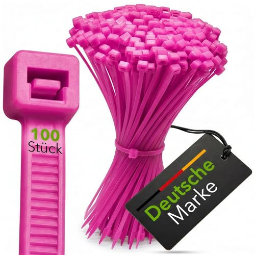 Buntband shop buntband 4,8 x 290 mm rosa I 100 stycken stabil och mångsidig för inomhus- och utomhusbruk I Pålitlig kabelorganisering för elinstallationer och hantverk