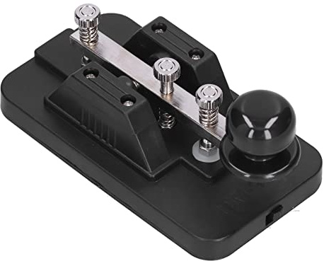 Aramox Tecla de Código Morse, Clave Recta de Telégrafo CW de Código Morse Profesional con Zumbador e Indicaciones de Voz, Kit de Experimento de para Enseñanza Física