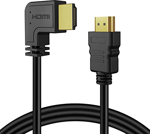 TNP Right Angle HDMI Cable (6FT) - High Speed HDMI 2.0 Cord UHD 4K 60hz 2K 2160p Full HD 1080p Quad HD 1440p 3D ARC/eARC Ethernet For Xbox One X/S PS 4 Pro/Slim & Apple TV 4K, Nintendo Switch
