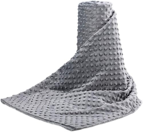 Acdyion Manta Pesada extraíble para Adultos, tamaño Queen (60 x 80 Pulgadas), Funda de edredón Pesada con Suave y cómodo Minky con 12 Lazos, Lavable a máquina, Funda de Manta Suave con Peso (Gris)