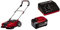 Einhell Barredora con batería TE-SW 18/610 Li-Solo Power X-Change (18 V, Iones de Litio, 61 cm Ancho de Barrido, 20 L, posición de estacionamiento, Labio Desmontable,)+ Starter Kit 5,2Ah