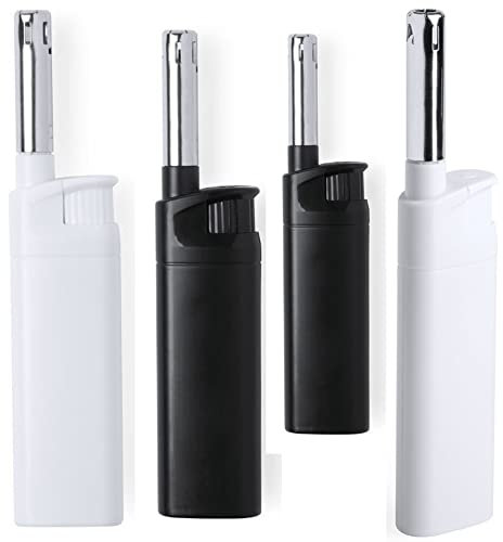 4 Accendigas Accendino A Becco Lungo Ricaricabile a Gas Fiamma per Cucina Elettrico Campeggio