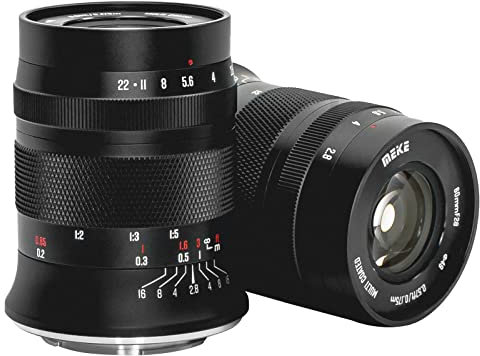 Meike 60mm f2.8 Große Blende APS-C Rahmen Manueller Fokus Festbrennweite Kompatibel mit Olympus EM1 M5 M10 EP5 EPL3 PL5Panasonic Lumix GM1 GM2 GX1 GX Spiegellose M4/3 Mount Kameras