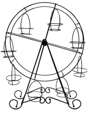 LUCBEI Kuchenständer ServierStänder Metall Riesenrad Cupcake Halter Hochzeit Geburtstag Party Kuchen Stand Display Rack Cupcake Snacks Dessert Display Stand Tortenständer (Color : Schwarz)