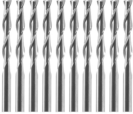Fangxuee 10X 1/8 3,175 Mm Hartmetall Cnc Doppel Flöten Spiralbohrer Schaftfräser Fräser 22 Mm