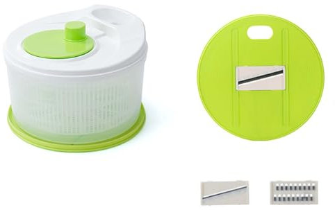 AidSci Salad Spinner with Lid, Salad Spinner with Crank Drive, Salad Bowl and Strainer, Kitchen Aid, Salad Dryer for Washing and Drying Salad, Vegetables and Fruit (20.5 cm x 15 cm) - H