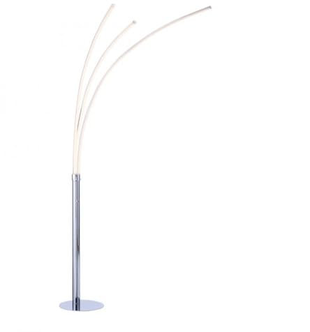 Licht-Erlebnisse LED Bogenleuchte Metall in Chrom Wohnzimmer 215 cm 6 W 3000 K warmweiß 733 lm Kippschalter dekoratives Design aufgefächert XXL Stehlampe Modern