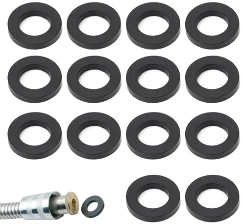 25 Stück Dichtung Duschschlauch,Schwarz Gummi 19 mm Duschkopf Dichtung,Dichtungsringe Wasserhahn Zubehör,Gummi Brausen Sprinkler Dichtungsringe Ersatzteil,für Brauseschlauch Wasserhähne Sprinkler