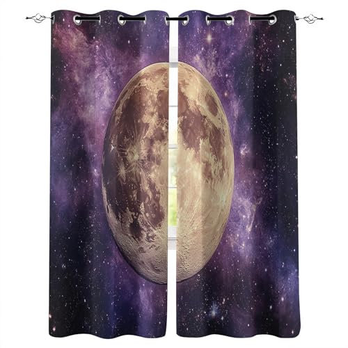 Generico tende per finestra 175X280cm(HxB) Superluna tenda fonoassorbente Pannello decorativo in poliestere con occhielli per camera degli ospiti A263-222