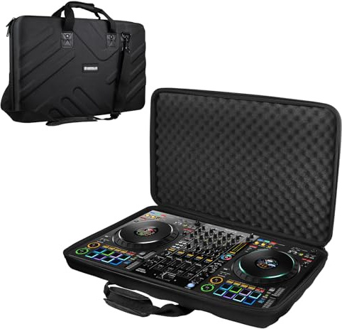 LVKAYCE DJ-Koffer – 57,9 x 37,1 x 8,9 cm – passend für Pioneer DJ Controller DDJ-SR/SR2/REV1/Denon MC4000/Numark NVII/Mixtrack Pro3/Hercules Inpulse 500/NV Platinum – Hartschalen-Reisetasche – für