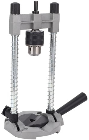 Fockety Portable Drill Guides for Straight Holes, Heavy Duty 45° to 90° Angle Drilling Guides with Chuck & Key, Aluminum Alloy Drill Press, Precision Drilling Jig for Hand Drill