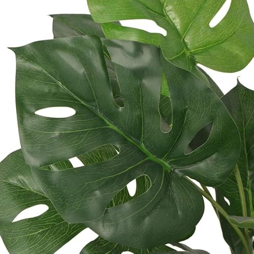 Monstera Plante artificielle avec pot de 45 cm Vert – Plante artificielle en plastique et fil de fer pour salon, bureau et balcon – Facile d'entretien et réaliste