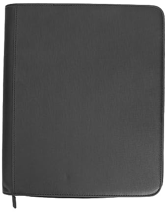 Mavaol Carpeta de Tarjetas con 9 Bolsillos para 216 Tarjetas PU PP Tarjeta Comercial Álbum de colección de Fotos Libro de Almacenamiento con Cremallera para el hogar Negro