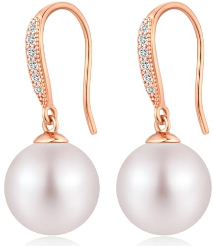 Perlenohrringe Hängend Rose Gold Ohrringe Damen Perlen Ohrringe Hängend Silber