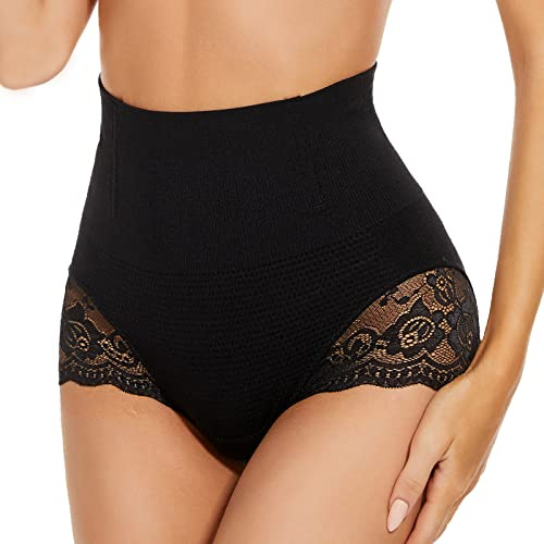 SURE YOU LIKE Shapewear for Women Tummy Control Middle Waist Body Shaper for Women Underwear Slimming shapewear Seamless Lace Tucking Shorts Black