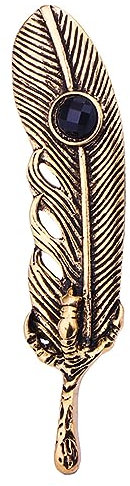 YAHOYA Vintage Metall Feder Brosche Kristallblatt Revers Anstecknadel und Broschen Mantel Anzug Abzeichen Luxusschmuck für Frauen Männer Accessoires