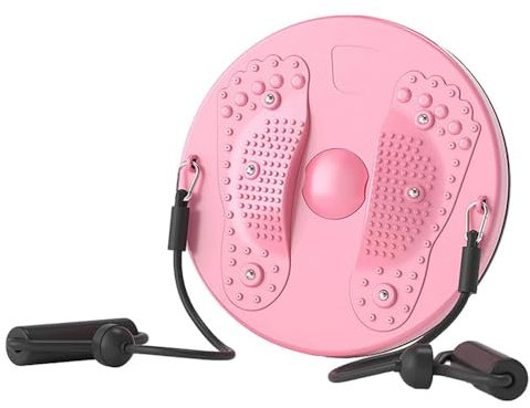 Twist Waist Disc,Twist Waist Disc Board mit Zugseil,Taillentwister Abnehmen Geräte,Fit Twist Sportgerät,Bauchtrainer Drehscheibe Aerobic-Training für Fußmassage und Taille Übung (Pink)