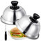 Omtofo 2 pezzi 16 x 6,6 cm, campana per hamburger, in acciaio inox, per barbecue, cucina, bistecca, barbecue e teppanyaki, lavabile in lavastoviglie