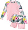 Hotfiary Mädchen Rash Guard Badeanzug, Floral Print 2-teilige Badeanzug, Lange Ärmel Swim Shirt Top und Schwimmen Rock mit Shorts Set, UPF 50 + Sommer Strand Bademode für 8 9 10 11 12 Jahre