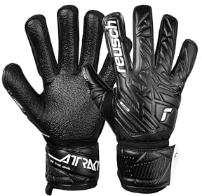 Reusch Attrakt Resist Junior Gants de Gardien de But antidérapants pour Enfants et Adolescents Gants de Football pour garçons et Filles Parfaits pour Les terrains durs et Le Gazon Artificiel, Noir, 7