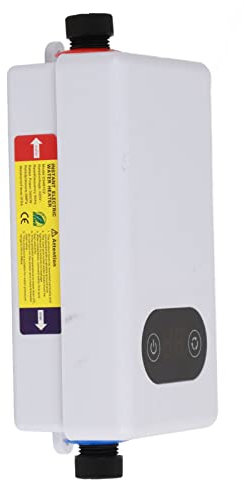 Yechiry Calentador de Agua Eléctrico sin Tanque, Mini Diseño de Acero Inoxidable 3400W, para Cocina, Baño, Inodoro Público, Calefacción Segura, Ahorro de Energía, sin Contaminación, 24