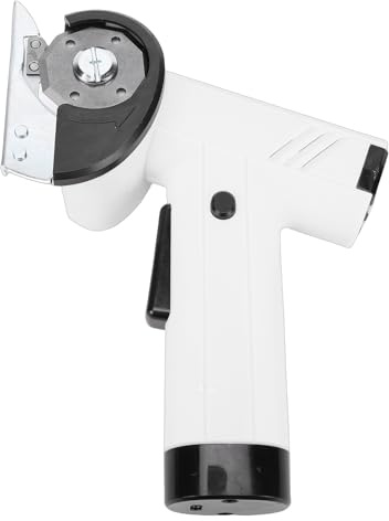ZJchao Forbici Elettriche Senza Fili, Taglierina per Tessuti Alimentata a Batteria Ricaricabile, con Schermo LED da 35 Mm, per Tagliare Carta da Parati per Tappeti in Tela di Plastica, (WHITE)