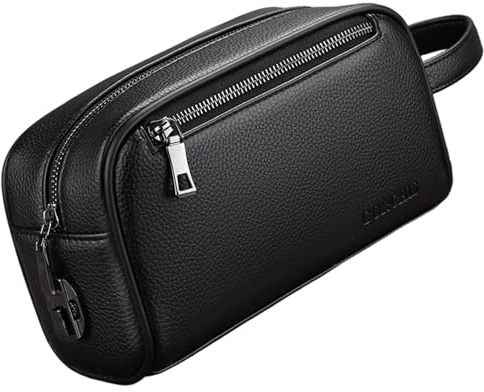 Bolso de Mano para Hombre de Piel sintética, Bolso de Mano con asa y Cerradura codificada, de Hombre Suave y Elegante para Uso Diario, de Cuero para