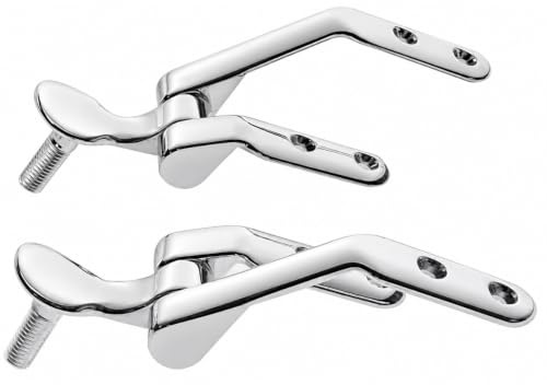 Schläfer 4538021 - Coppia Cerniere per Copriwater Conca Ideal Standard, Kit Fissaggio Sedile WC MDF, Ricambio Cerniere in Metallo Cromato con Vite Passante e Dado a Farfalla, Set Completo